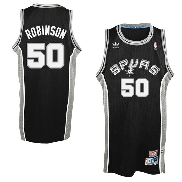 Camiseta David Robinson 50 San Antonio Spurs adidas Classics Swingman Negro Hombre